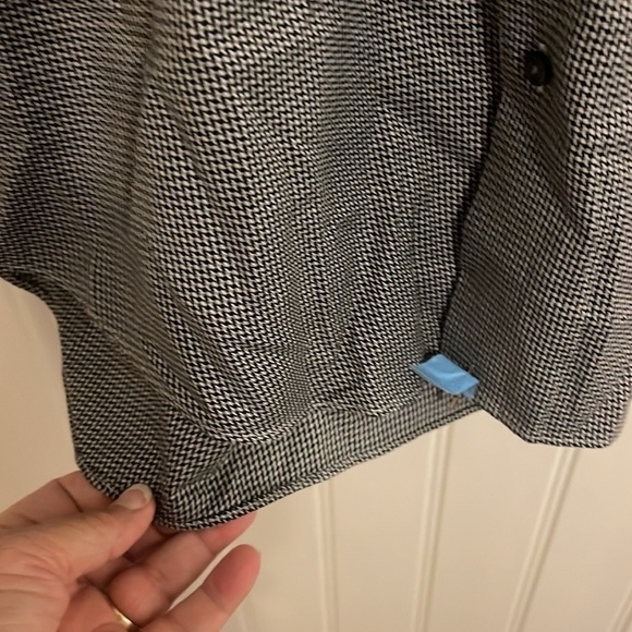 Calibrate Mens button down Dress Shirt 16 34-35. Black, gray,& white houndstooth - Picture 5 of 11